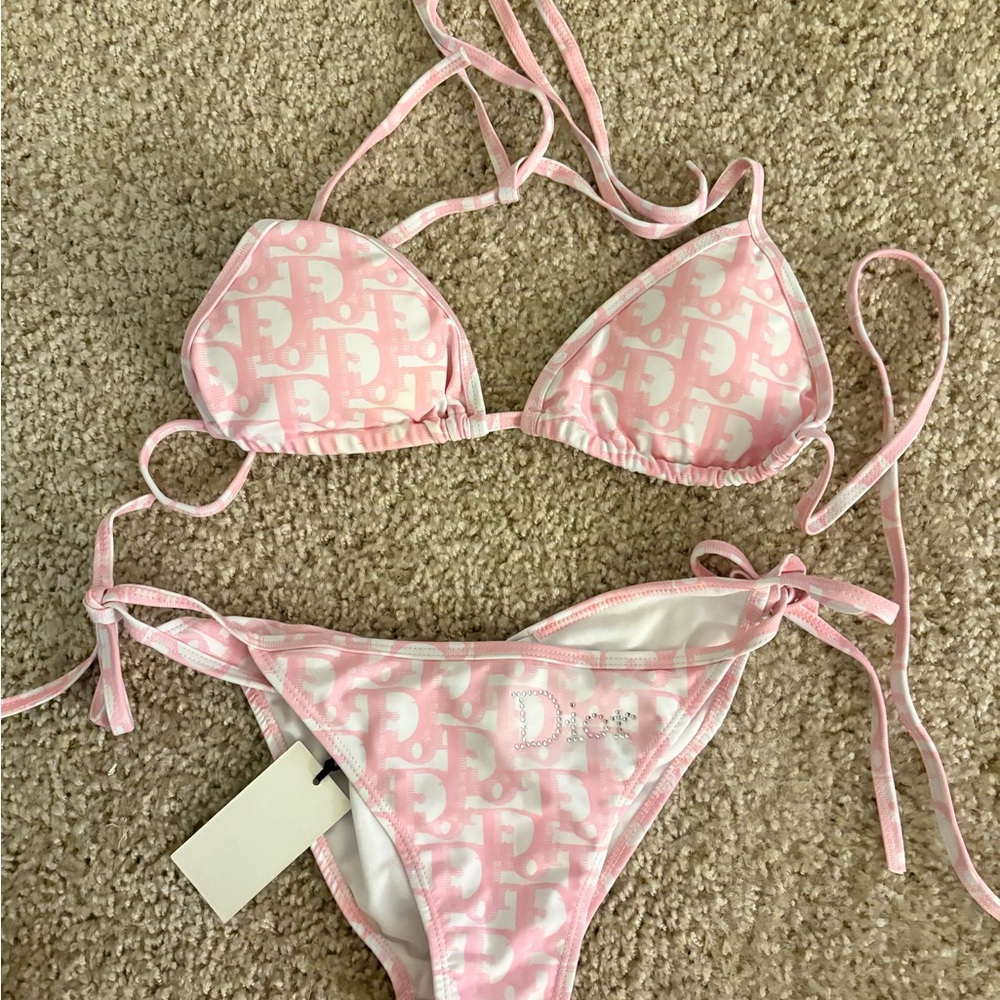 Designer Inspired Pink Bikini Set